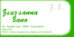 zsuzsanna bano business card