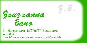 zsuzsanna bano business card